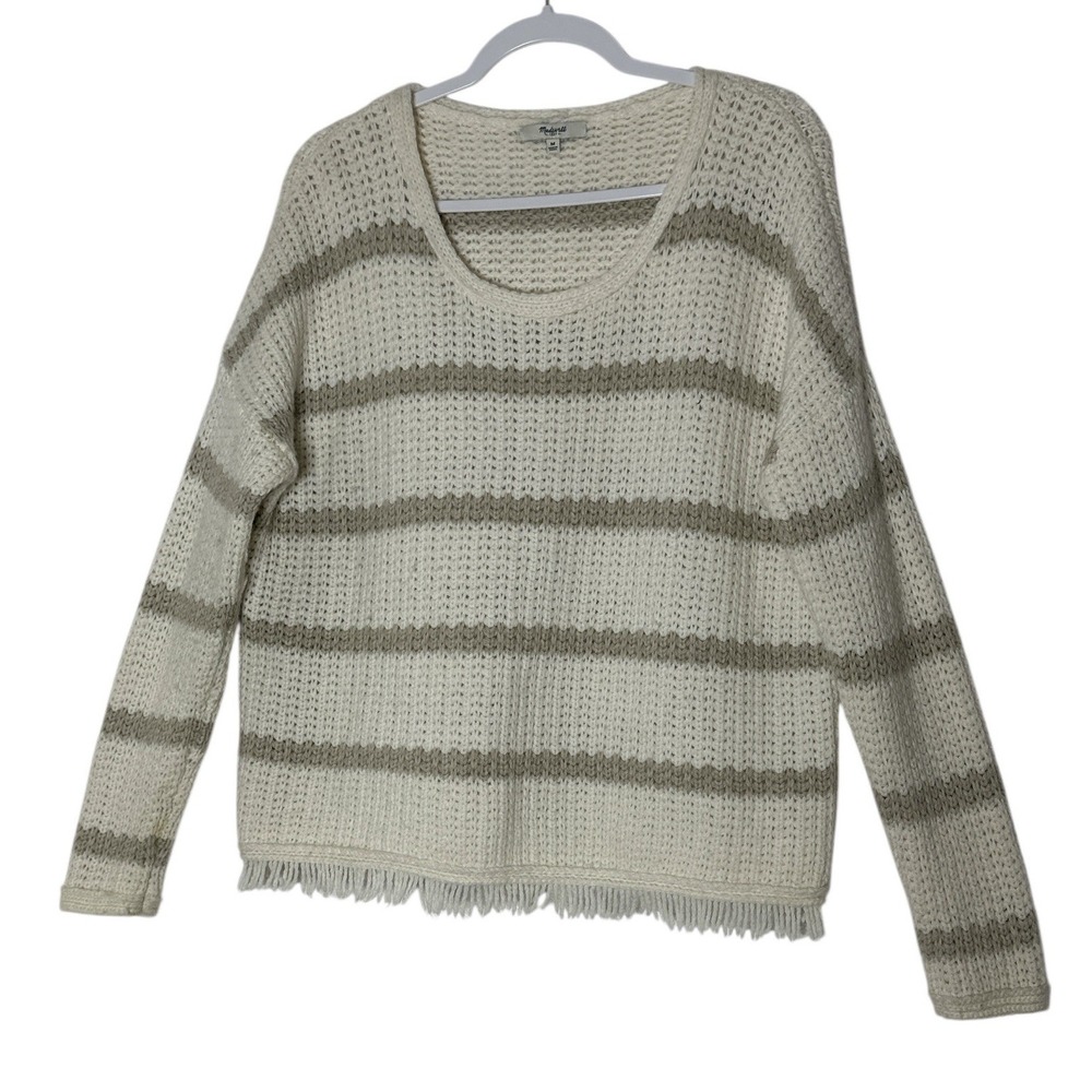 Madewell Sweater Top Women's Medium Chunky Oversize Fringe Outdoor Knit Cozy